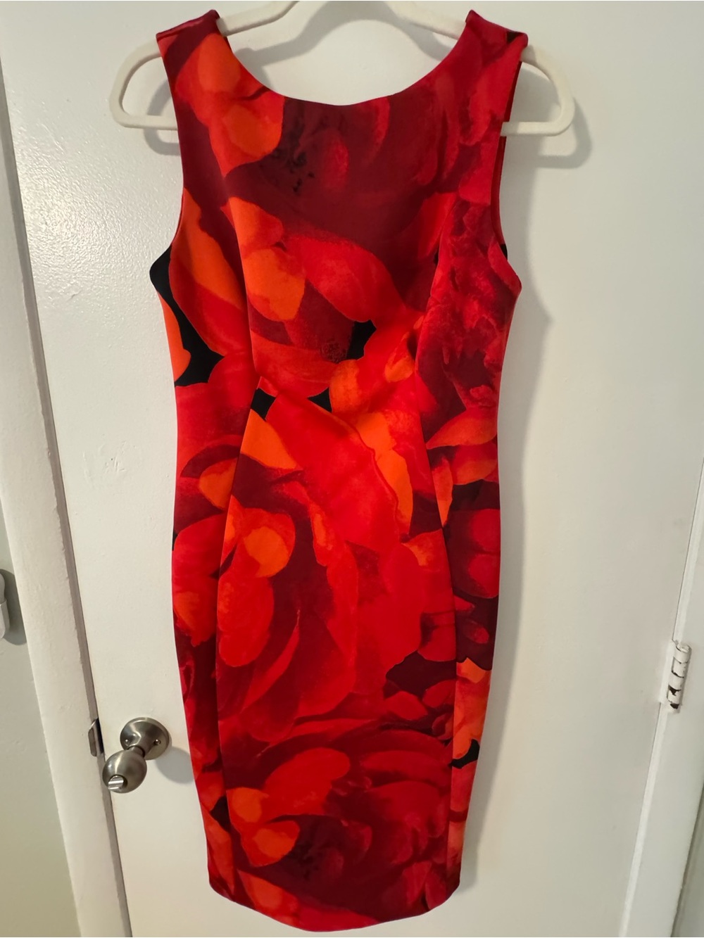 Calvin Klein Red Floral Sheath Dress